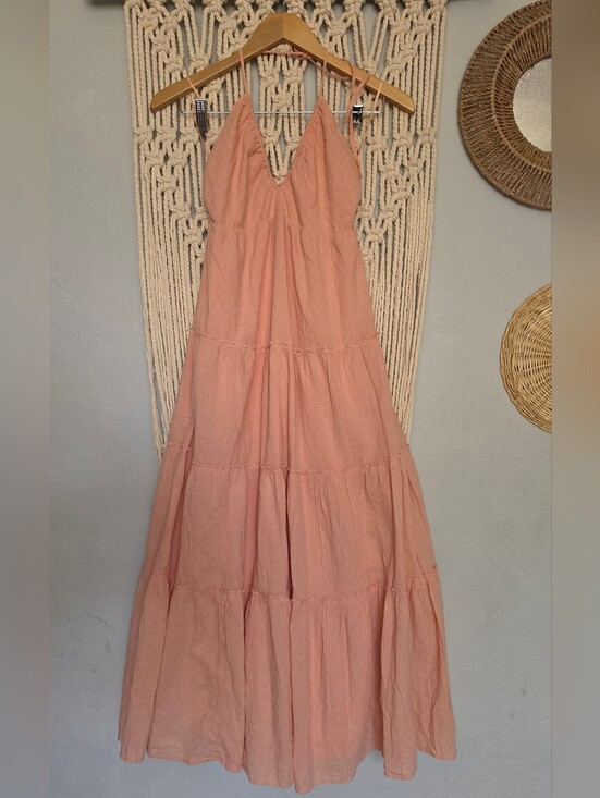 Abercrombie & Fitch Dresses & Skirts - Abercrombie & Fitch Peach Tiered Spaghetti-Strap Maxi Dress